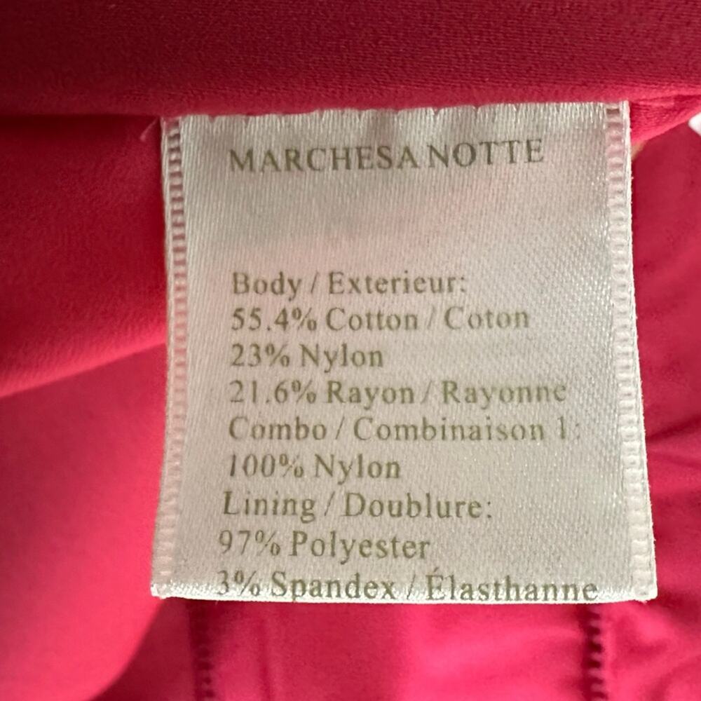 Marchesa Notte Open Back Fuchsia Sheath Cocktail Dress Laddering Detail NWT Sz 6 - Picture 12 of 13